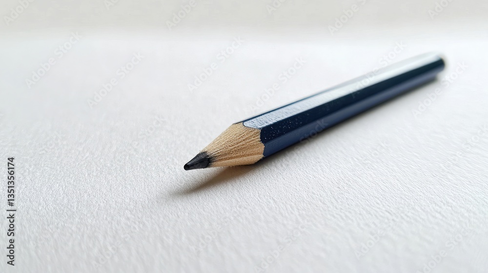 A Single Pencil on a White Piece of Paper A Single Pencil on a White Piece of Paper