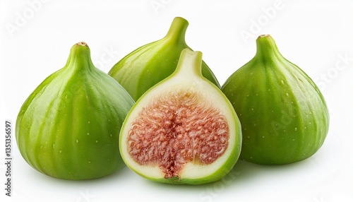 green fig remoted on white historical past full intensity of field