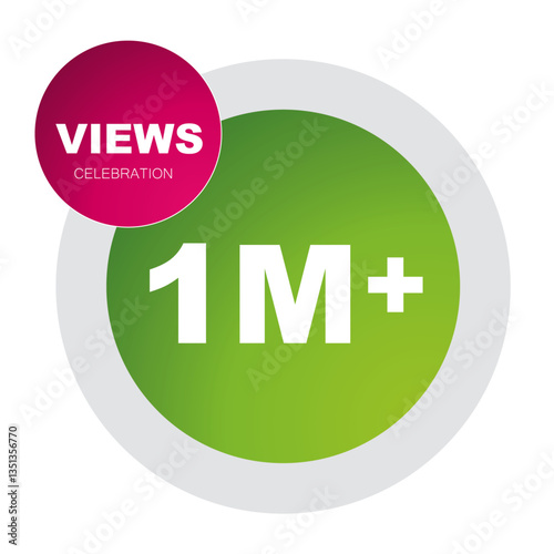Download this Views Celebration Thumbnail Golden Banner Set 1M, 1 Million Views, 1M Views, 1M Views eps vector file17