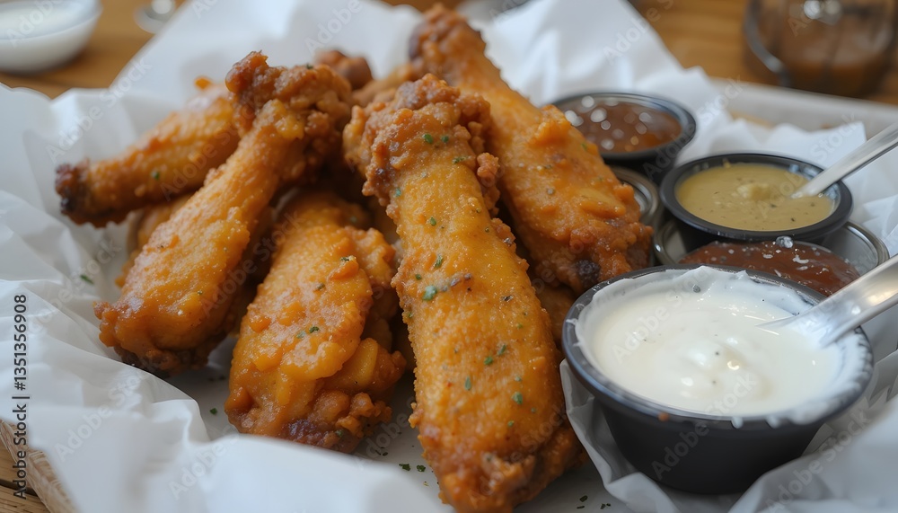 fried chicken wings, Crispy Fried Chicken Drumsticks with Assorted Dipping Sauces fried chicken wings, Crispy Fried Chicken Drumsticks with Assorted Dipping Sauces