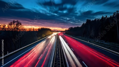 Twilight Highway: A Symphony of Lights and Speed