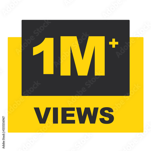 Download this Views Celebration Thumbnail Golden Banner Set 1M, 1 Million Views, 1M Views, 1M Views eps vector file22
