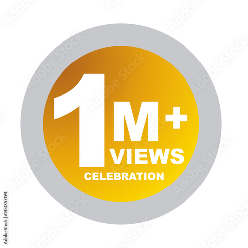 Download this Views Celebration Thumbnail Golden Banner Set 1M, 1 Million Views, 1M Views, 1M Views eps vector file26