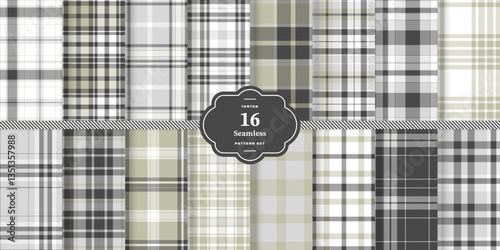 Wallpaper Mural Modern Seamless Tartan featuring Cool Graphite and Highland Gold Fabric Design Set of 16 Torontodigital.ca