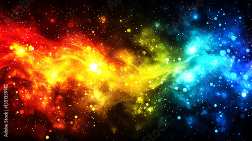 Abstract Cosmic Wallpaper: Vibrant Colors and Glowing Nebulae