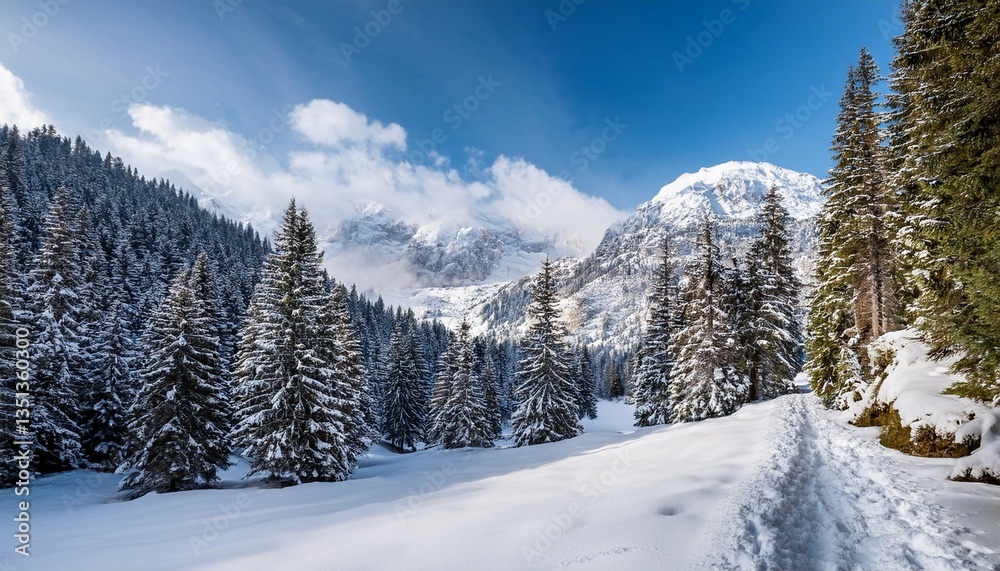 snow blanketed mountains with trees winter scene hiking in bloodless weather snow blanketed mountains with trees winter scene hiking in bloodless weather