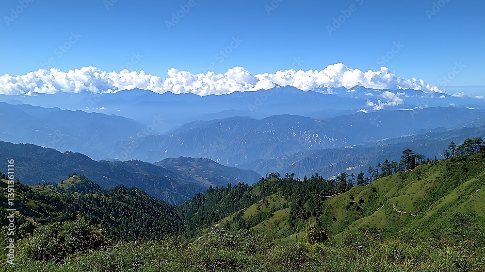 Naklejka premium Panoramic Mountain Landscape View
