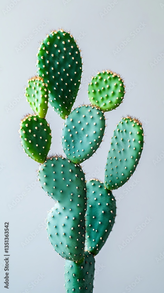 Vibrant Cactus Against Light Gray Vibrant Cactus Against Light Gray