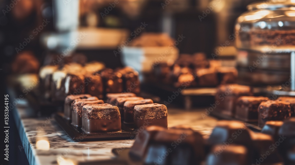 A display of handcrafted artisan chocolates in a small confectionery shop, highlighting the expertise and passion of independent chocolatiers. A display of handcrafted artisan chocolates in a small confectionery shop, highlighting the expertise and passion of independent chocolatiers.