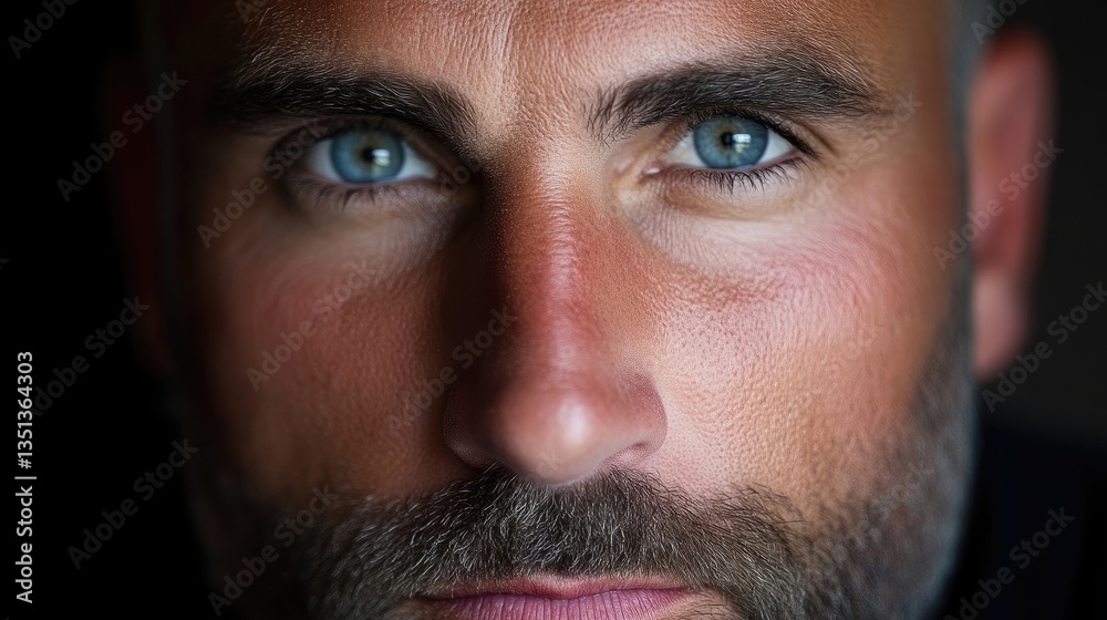 Close-up portrait of a man with intense gaze (11) Close-up portrait of a man with intense gaze (11)