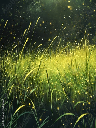 Enchanting meadow infused with the aromatic essence of Cymbopogon Flexuosus, inviting tranquility and wonder. photo