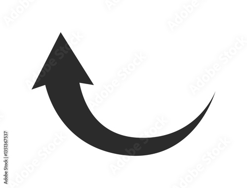 Wallpaper Mural Simple black curved arrow pointing to the up. Direction symbol. Arrow symbol for app, UI, web. Vector illustration Torontodigital.ca