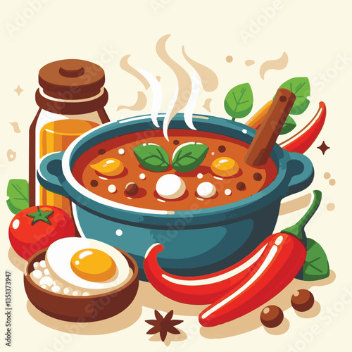 food, curry, delicious, meal, restaurant, cooking, lunch, cuisine, dish, spicy, rice, dinner, vector, isolated, illustration, menu, bowl, hot, asian, indian, india, tasty, healthy, traditional, kitche