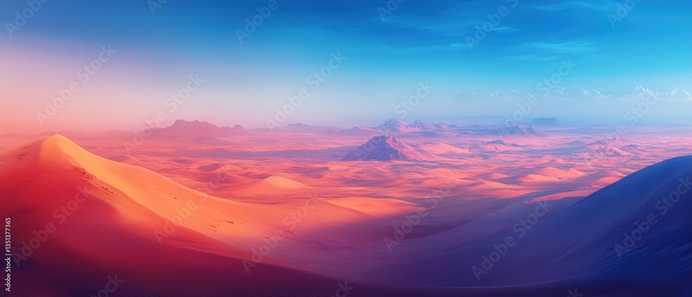 The sun is setting over a vast sand dune in the desert The sun is setting over a vast sand dune in the desert