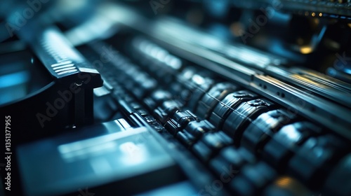 A detailed view of a computer keyboard's keys and buttons, useful for tech-related illustrations or demonstrations