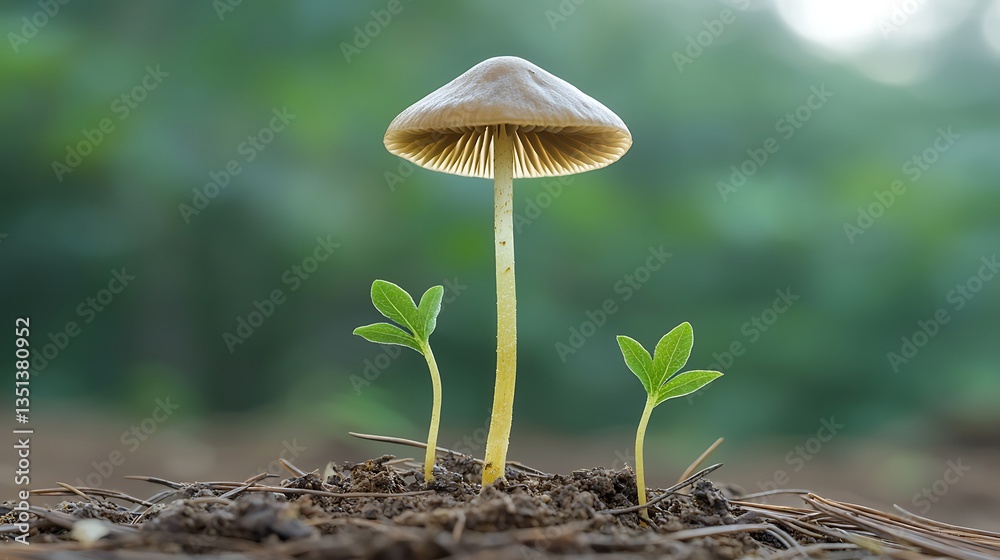 Mushroom & Seedlings for Forest Floor. Mushroom & Seedlings for Forest Floor.