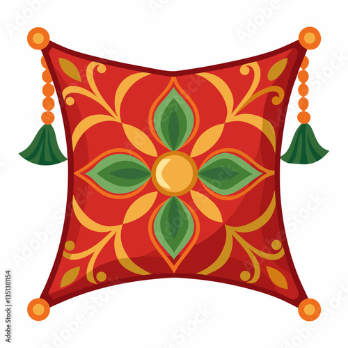 decorative throw pillow with embroidered patterns