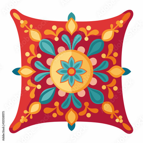 decorative throw pillow with embroidered patterns