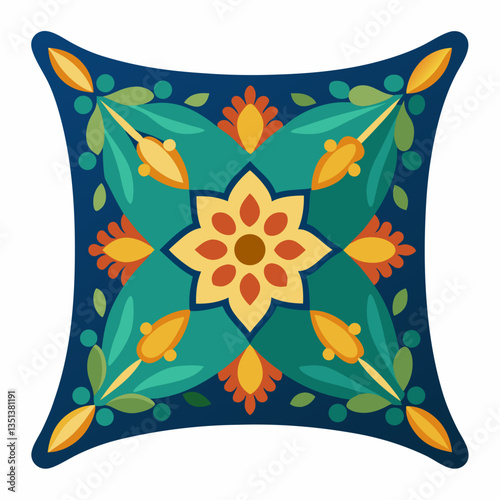 decorative throw pillow with embroidered patterns