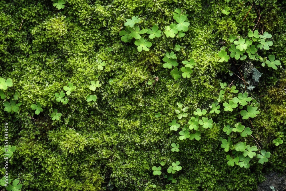 A close up view of green moss and small plants A close up view of green moss and small plants