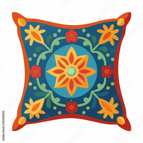 decorative throw pillow with embroidered patterns