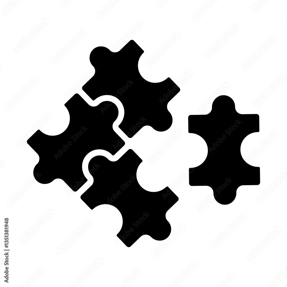 Vector puzzle icon. Teamwork symbol, illustration. Vector puzzle icon. Teamwork symbol, illustration.
