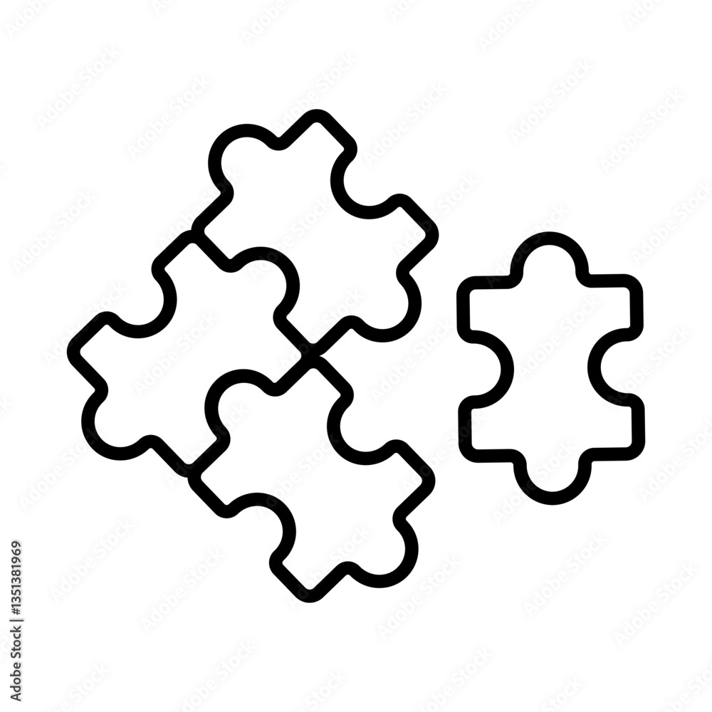 Vector puzzle icon. Teamwork symbol, illustration. Vector puzzle icon. Teamwork symbol, illustration.