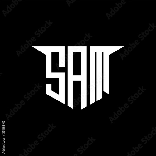 SAM letter logo design with white background in illustrator, vector logo modern alphabet font overlap style, calligraphy designs for logo, Poster, Invitation, etc.