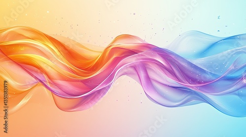 Wallpaper Mural Vibrant abstract style with a colorful background of flowing waves Torontodigital.ca