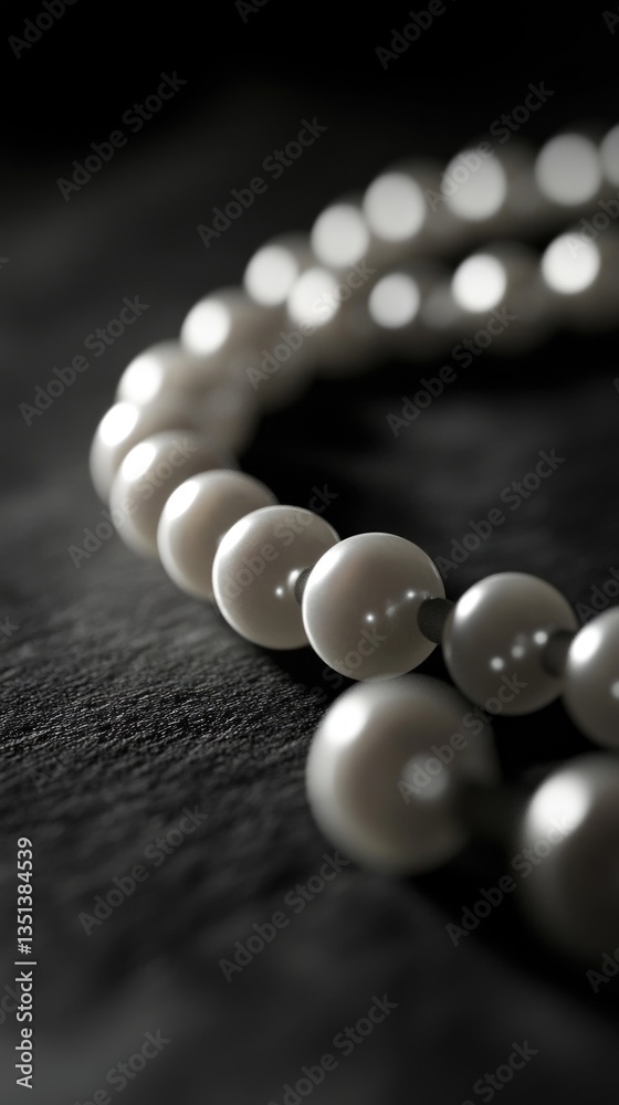 A detailed view of a beautiful pearl necklace