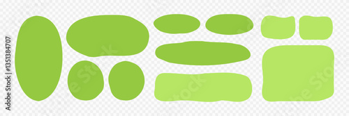 Organic blobs collection. Green rectangles and circles with smooth edges.