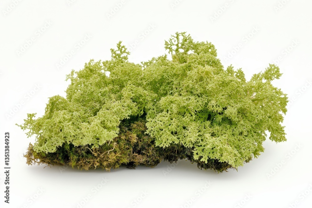 A clump of green moss sitting on a white surface A clump of green moss sitting on a white surface