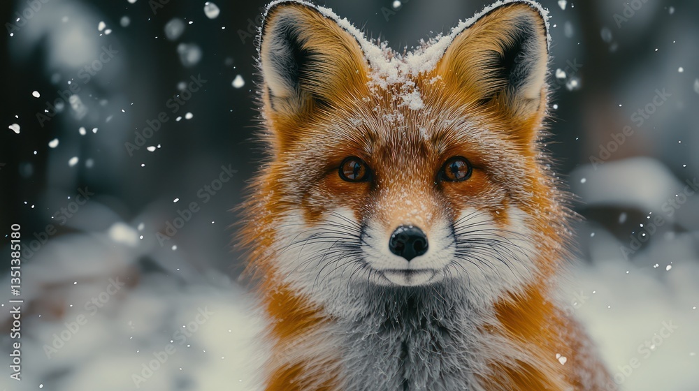 Fototapeta premium Red Fox in Winter Wonderland