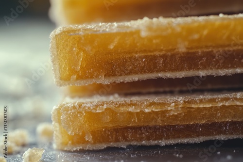 Close-up shot of a pile of food with sugar scattered on top, perfect for use in cooking or baking illustrations