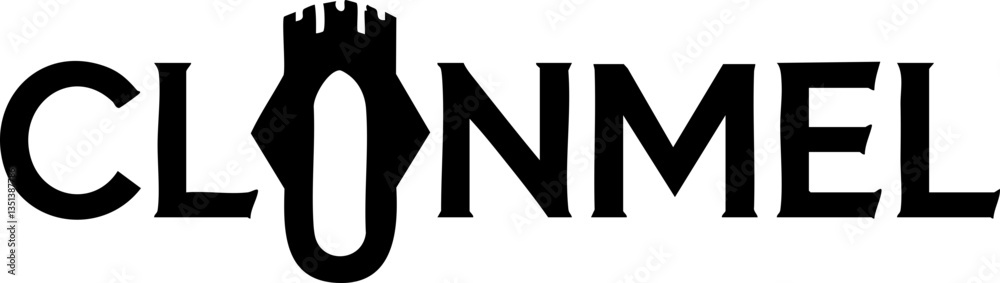 Stylized Clonmel logo design featuring a unique hand-drawn font and a distinctive visual element. Ideal for branding, signage, digital media design, posters, and promotional materials. Stylized Clonmel logo design featuring a unique hand-drawn font and a distinctive visual element. Ideal for branding, signage, digital media design, posters, and promotional materials.