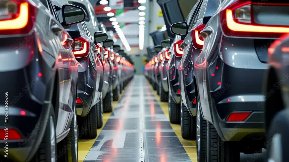 The assembly line of the future for automotive production showcases the integration of smart manufacturing techniques along with advanced robotics systems, revolutionizing the way vehicles are made