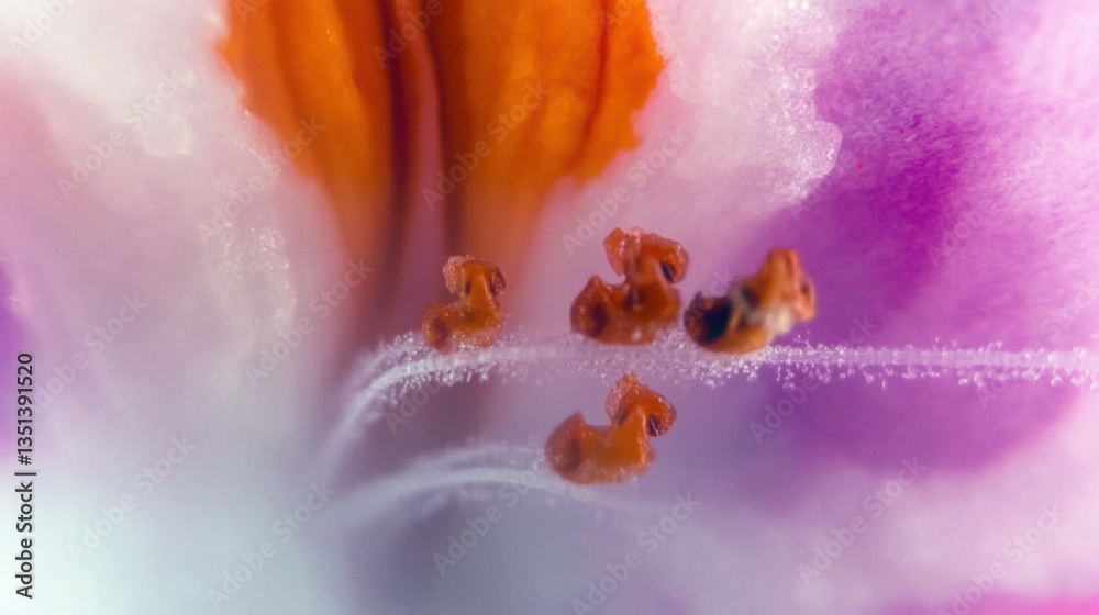 Fototapeta premium Close-up pollen inside a vibrant flower