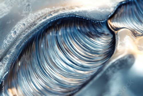 Obraz na płótnie A close-up view of a wave crashing against the ocean surface, with sea foam and water droplets visible w salonie
