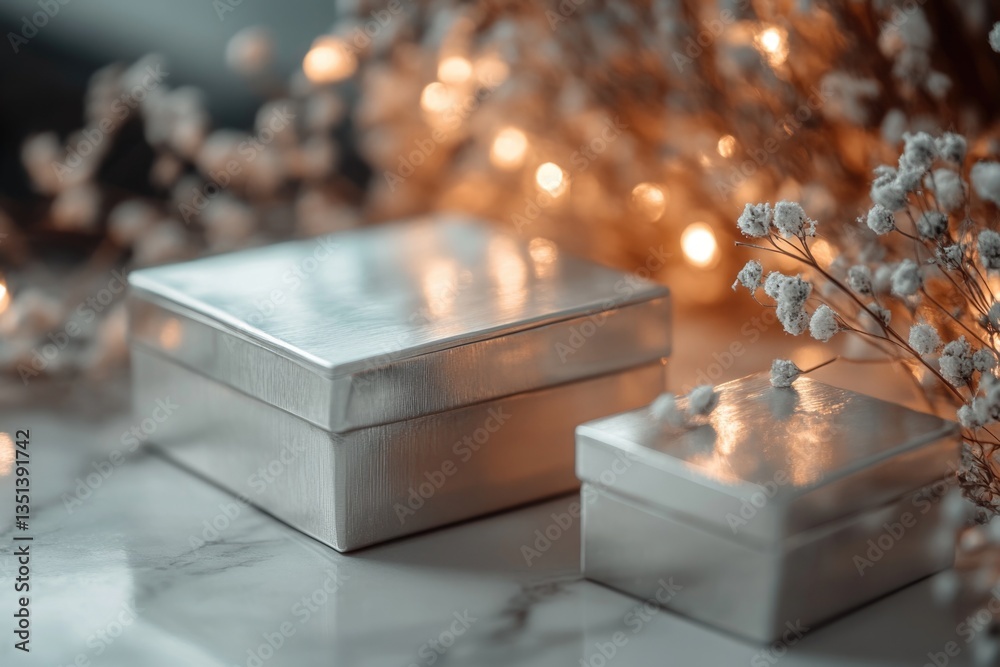 Two small silver containers sit on a flat surface