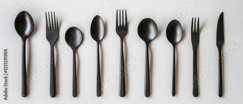 Obraz na płótnie A collection of utensils arranged neatly on a clean white surface w salonie