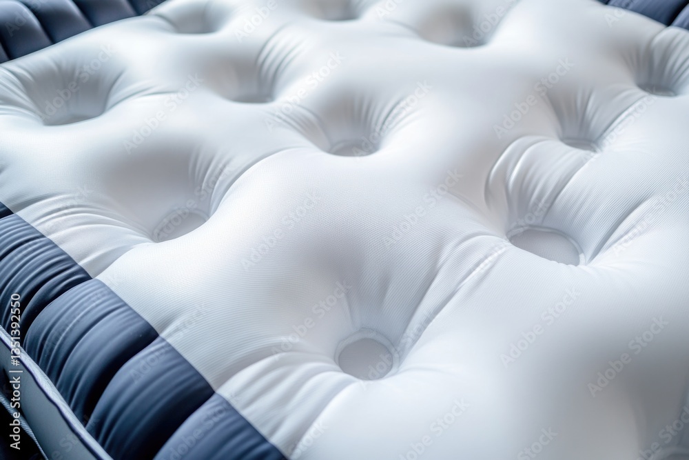 A close-up view of a mattress in a room