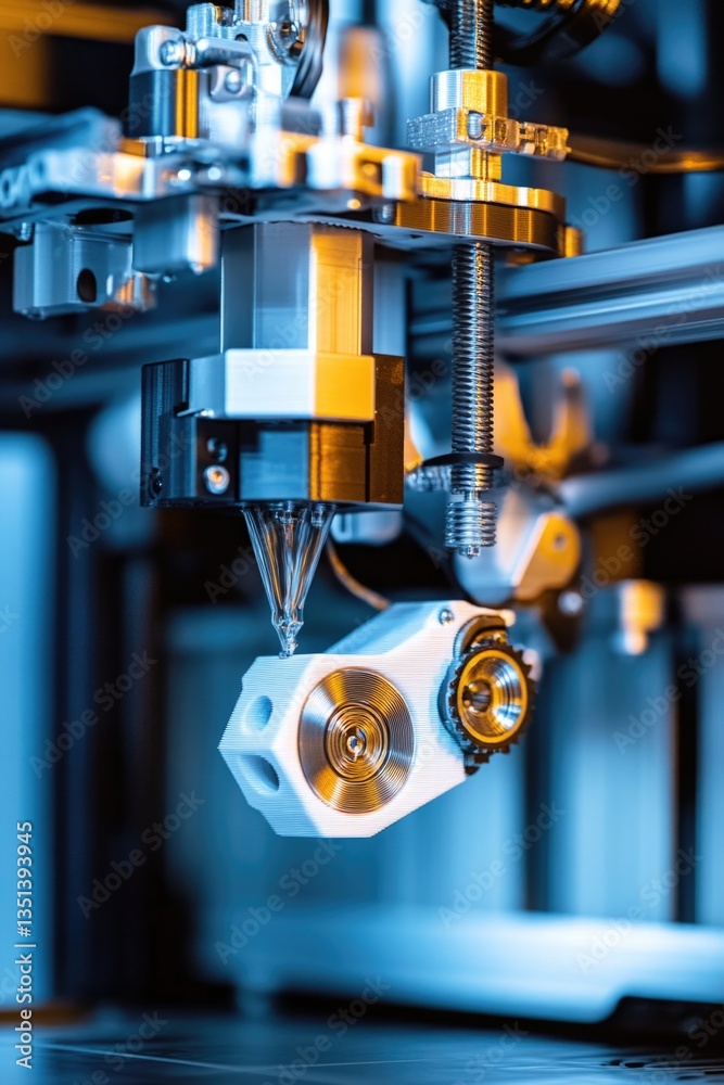 A close-up view of a machine on a table with intricate details