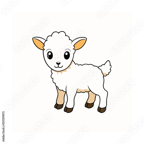 vector illustration of cartoon sheep