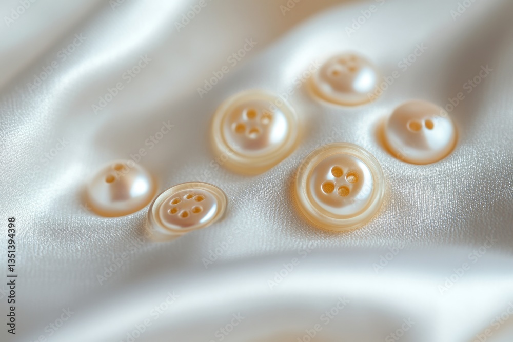 A collection of buttons arranged on a white cloth, ideal for use in sewing or craft projects