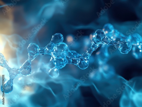 Translucent Glucose Molecule: A Glowing Representation of Energy and Life Suspended in Space