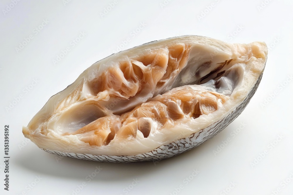A close-up shot of a single fruit on a white surface, suitable for use in recipes, product photography or as an icon