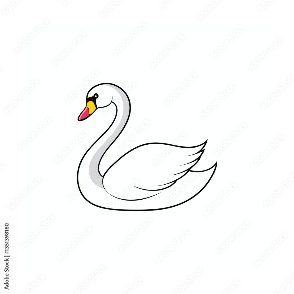Naklejka premium black swan vector