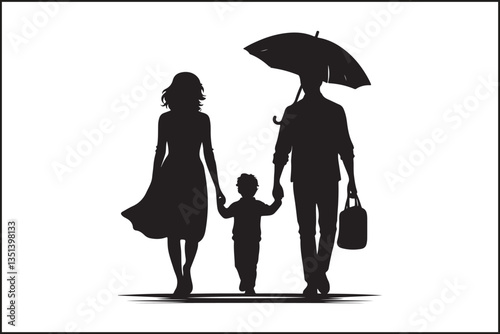 "Heartwarming Family Silhouette - Father, Mother, and Son Bonding Art"

"Timeless Family Love - Father, Mother, and Son Silhouette Wall Decor"