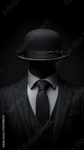 Obraz na płótnie A man dressed in a suit and tie, wearing a hat w salonie