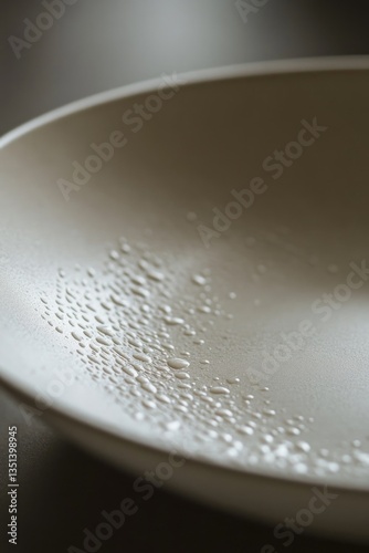 Obraz na płótnie A simple white plate with tiny water droplets forming a pattern w salonie